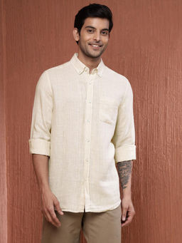 Fabindia - Natural Linen Blend Woven Regular Shirt