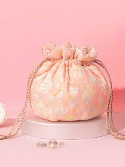 AMYRA - Flora Round Potli - Peach