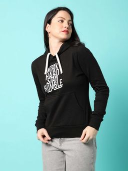 Campus Sutra - Womens Black Printed Sweatshirt