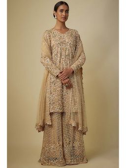 MEHAK MURPANA - Gold Kurta Sharara Set