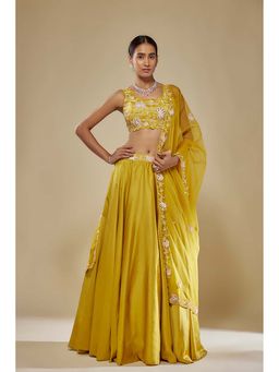 MEHAK MURPANA - Mustard Yellow Lehenga Choli Dupatta Set