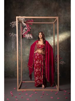 MEHAK MURPANA - Multi-Color Printed Choli, Skirt and Dupatta Set with Embroidery