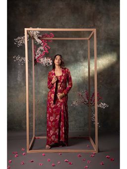 MEHAK MURPANA - Multi-Color Printed Choli, Skirt and Blazer Set with Embroidery