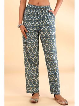 TAHILIYA - Blue Printed Farsi Pants