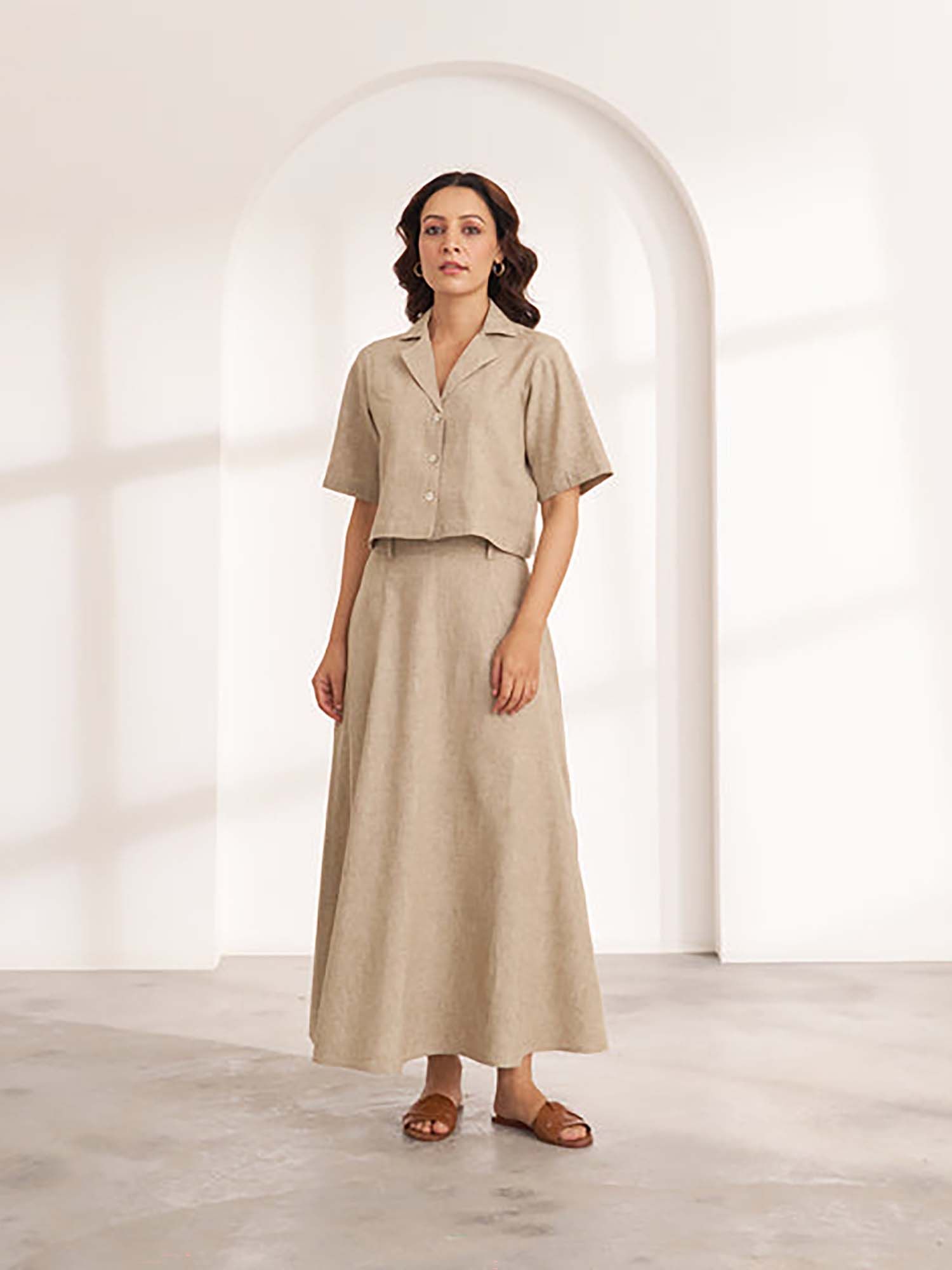 vaaya The Sand Beige Hemp Skirt-picture-10
