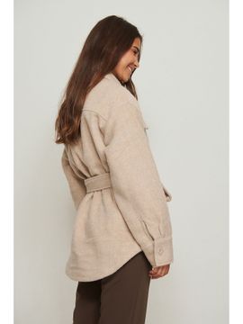 brushed belted jacket