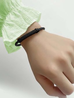 Peora - Black Stainless Steel Metal Cuff