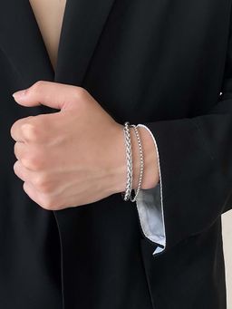 Peora - Silver Plated Stainless Steel Fancy Bracelet