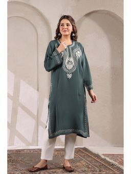 Zamour - Grey Zari Embroidery Kashmiri Pheran Kurta