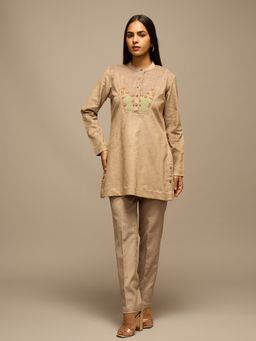 STADO - Beige Solid Kurta and Pant