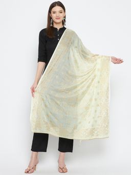 Clora Creation - Cream Printed Cotton Blend Dupatta