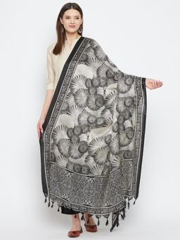 Clora Creation - Black Printed Patola Silk Blend Dupatta