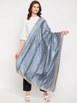 Clora Creation - Grey Gotta Patti Silk Blend Dupatta