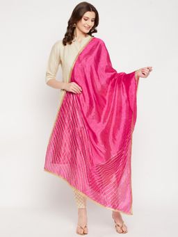 Clora Creation - Magenta Gotta Patti Sequined Silk Blend Dupatta