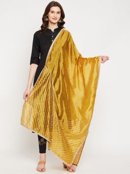 Clora Creation - Mustard Gotta Patti Sequined Silk Blend Dupatta
