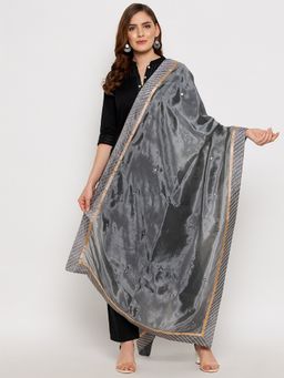 Clora Creation - Grey Mirror Work Silk Blend Dupatta