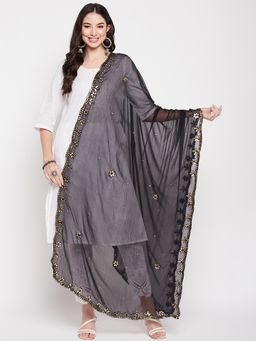 Clora Creation - Black Chiffon Dupatta