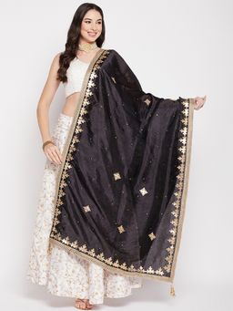 Clora Creation - Black Gotta Patti Silk Blend Dupatta