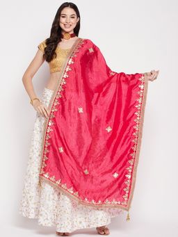 Clora Creation - Magenta Gotta Patti Silk Blend Dupatta