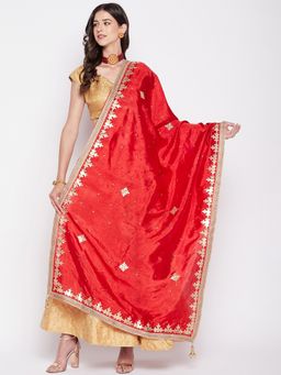 Clora Creation - Red Gotta Patti Silk Blend Dupatta