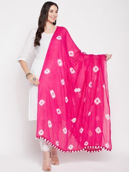 Clora Creation - Pink Cotton Tie and Dye Dupatta