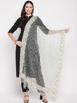 Clora Creation - White Embellished Organza Dupatta