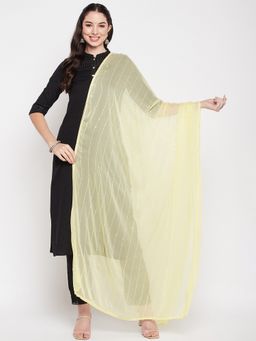 Clora Creation - Yellow Sequined Chiffon Dupatta