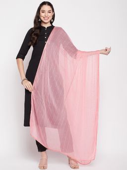 Clora Creation - Pink Embroidered Chiffon Dupatta