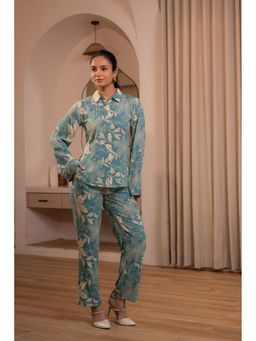 Juniper - Teal Floral Printed Co-Ord Set