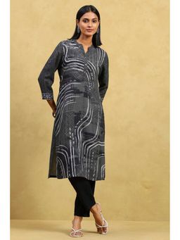 Rangriti - Women Grey Straight Rayon Kurta