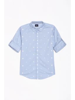 Allen Solly - Boys Blue Regular Fit Print Casual Shirt