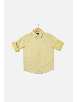 Allen Solly - Boys Yellow Slim Fit Solid Casual Shirt