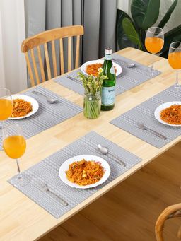 OBSESSIONS - Heat Resistant Table Placemats Grey (Pack of 6)