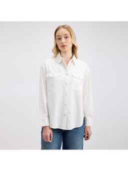 Pepe Jeans - Women White Pure Cotton Solid Shirt