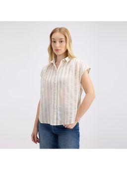 Pepe Jeans - Women Beige Pure Cotton Stripes Shirt