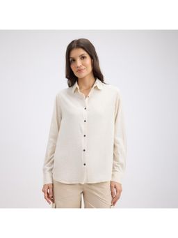 Pepe Jeans - Women Beige Viscose Blend Solid Shirt