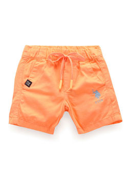 U.S. POLO ASSN. - Boys Mid Rise Solid Shorts Orange