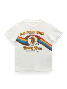 U.S. POLO ASSN. - Boys Brand Print Cotton T-Shirt White