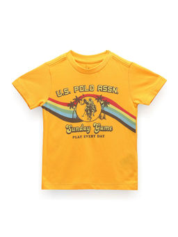 U.S. POLO ASSN. - Boys Brand Print Cotton T-Shirt Yellow