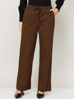 Xpose - Women Brown Wide Leg Fit Solid Trousers