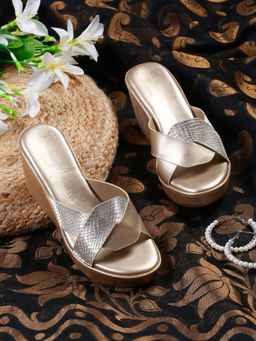 Bruno Manetti - Womens Wedges Slip On Round Toe Silver