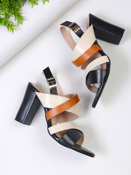 Bruno Manetti - Womens Sandal Heels Buckle Round Toe Multi-Color