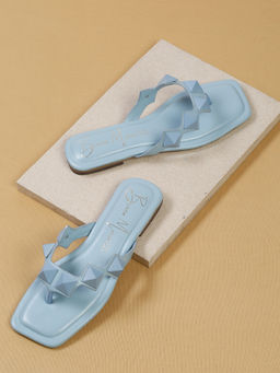 Bruno Manetti - Womens Flats Slip On Square Toe Blue