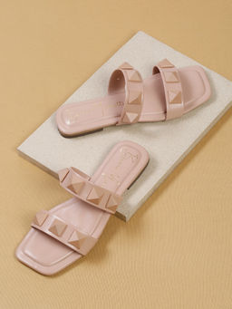 Bruno Manetti - Womens Flats Slip On Square Toe Nude