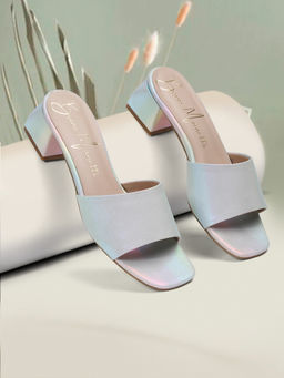 Bruno Manetti - Womens Wedges Slip On Square Toe Silver