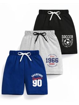 Trampoline - Boys Cotton Blend Multi-Color Printed Shorts (Pack Of 3)