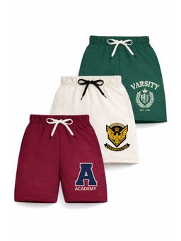 Trampoline - Boys Cotton Blend Multi-Color Printed Shorts (Pack Of 3)
