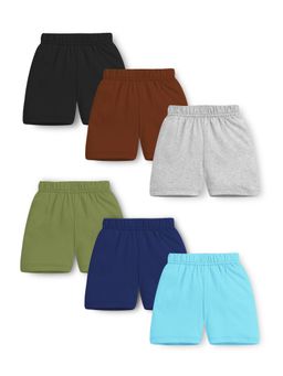 Trampoline - Boys Cotton Blend Multi-Color Solid Shorts (Pack Of 6)