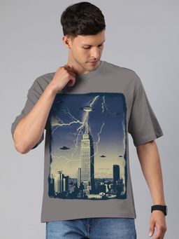 Huetrap - Mens Round Neck Over Sized Castle Rock T-Shirt