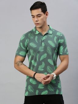 Huetrap - Mens Short Sleeves Printed Pine Polo T-Shirt